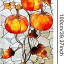 2 x Fall Leaf Privacy Window Film Autumn Pumpkin Stained Glass Window Film Stained Decals Static Cling Sun Blocking Decor for Fall Home Windows Doors Glass Decor 17.7 x 39.3 Inch