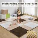 20 Pcs Carpet Puzzle Mats for Floor,Plush Interlocking Carpet Tiles,Plush Puzzle Foam Floor Tiles Squares,for Playroom,Home Decor,4 Ft X 5 Ft(Size:0.39 Inch,Color:Apricot)