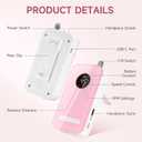 Professional Nail Drill Electric File 45000RPM, Portable Rechargeable Electric Nail File with 11 Drill Bits & 50 Sanding Bands, Low Noise Nail Drill Kit for Acrylic Gel Nails, Salon & Home Use, Pink
