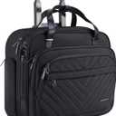VANKEAN Rolling Laptop Bag Women with Wheels, 15.6 Inch Briefcase for Women, Water Repellent Overnight Rolling Computer Bag with RFID Pockets for Travel Business Work School, Black (Quilted Black)