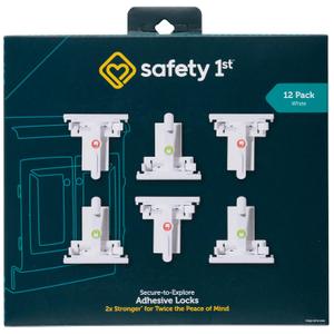 Safety 1st - Secure-to-Explore Adhesive Cabinet Locks Baby Proofing, Child Locks for Cabinets and Drawers (12 Locks), White (12 Locks)
