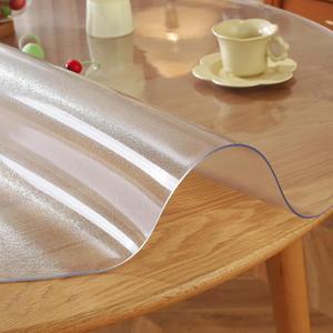 LovePads 2mm Thick Frosted Round Table Cover Protector 48 Inch for Dining Room, PVC Plastic Table Pads