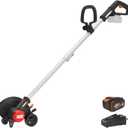 WORX Cordless Lawn Edger, 7'' Grass Edger with 3 Depth Settings, 20V Trencher with Dual Wheels & Brushless Motor, 4.0 Ah Battery & Charger Included, WG898