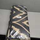 OLANLY Outdoor Rug 9x12 ft Waterproof, Outdoor Plastic Straw Rug with Geometric Pattern Clearance, Reversible RV Mat for Patio, Camping, Balcony, Deck, Backyard, Black & Beige