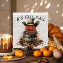 2 x Tis' the Season Home Fall Farmhouse Decorations Autumn Pumpkin Harvest Wood Artwork Box Sign Thanksgiving Block Signs for Fireplaces, Shelves, Coffee Bars, Bedrooms, Offices Decor (Its Fall Yall)