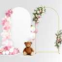 Pureegg Arch Backdrop Stand and Cover Set - 7.2FT Gold Metal Frame with White Fabric Cover, Easy-to-Assemble Wedding Arch Stand for Parties and Celebrations