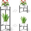 Plant Stand Indoor Adjustable Metal Plant Stand Outdoor, 8-12 Inches Width and 26 Inches Height, Heavy Duty Flower Pot Holder for Living Room Balcony Garden (Modern Style)