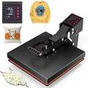 Horgelu Heat Press Machine Heat Transfer Machine Combo Heat Press for T Shirt Mug Hat Plate for Commercial Home 110V (C1515inch)