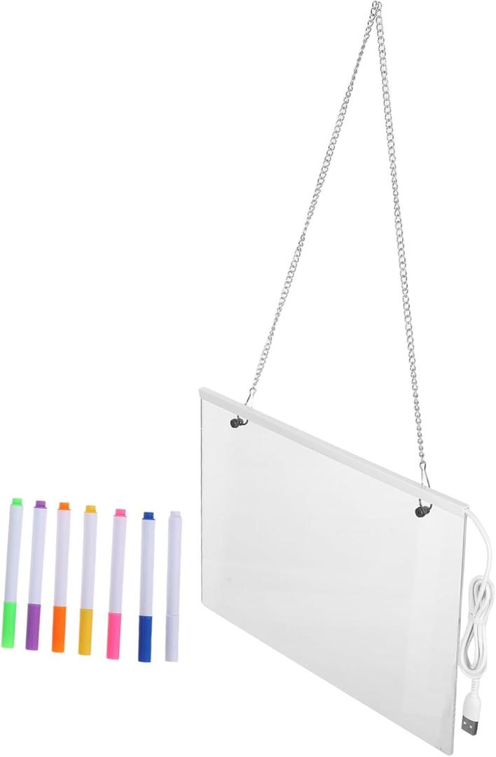 DOITOOL LED Writing Board with Hangable Design Bright Dry Erase Message Board for Family and Office Use for Creative Displays and Notifications