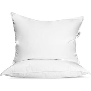 Hotel Feather and Down King Size Bed Pillow Set (2 Pack)