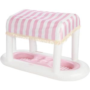 FUNBOY Giant Floating Pink Cabana Stripe Drink Station, Removable Fabric Shade with Fringe, Perfect for Parties, Table-Top Decorations and in-Pool Refreshments. FUNBOY Giant Floating Pink Cabana Stripe Drink Station, Removable Fabric Shade with Fringe, Perfect for Parties, Table-Top Decorations and in-Pool Refreshments.