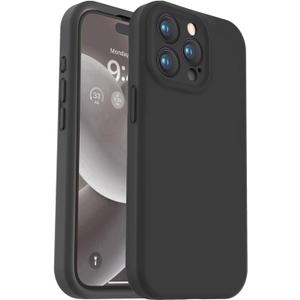 Vooii Compatible with iPhone 15 Pro Max Case, Upgraded Premium Silicone, [Camera Protection] [Soft Anti-Scratch Microfiber Lining] Shockproof Phone Case for iPhone 15 Pro Max 6.7 inch - Black