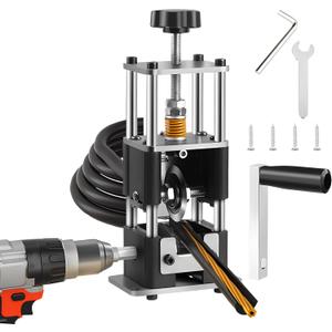 Wire Stripper Machine Drill Powered Hand Crank Wire Stripper Tool Wire Stripping Manual Wire Peeler for Gauge Wire 0.04"-1" Wire Scrap DIY Copper Recycling (Black)
