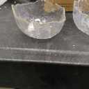 Navaris Glass Serving Bowls - Set of 3 Gold Edge Tempered Glass Dessert Bowl Dishes for Ice Cream, Jelly, Fruit, Hot, Cold Food- Small, Medium, Large