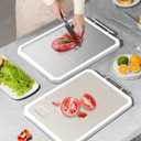 304 Stainless Steel Cutting Board,Double Sided Chopping Board for Kitchen,Scratch Resistant Mesh Design,Anti-Slip Silicone Edges(White,16"*12")