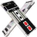 Gifun Hard PC Bumper Shockproof Clear Soft Slim Design Pattern Case Cover for Google Pixel 6 Pro - Retro Arcade Game