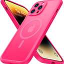 ImpactStrong Magnetic Guard Designed for iPhone 14 Pro Max Case [Camera Protection] [Military Grade Drop Tested] [Compatible with MagSafe] Slim Translucent Matte Phone Case (6.7") - Hot Pink