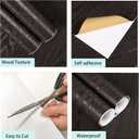 Homease Brown Black Wood Contact Paper 24 x 196 in, Self-Adhesive Wallpaper Peel and Stick Removable Decorative Wall Covering Vinyl Film for Shelf Liner Furniture Kitchen Cabinet Countertop Drawer
