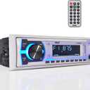 Pyle Marine Bluetooth Stereo Radio - 12V Single DIN In-Dash Receiver for Boat Audio with Built-In Mic - Digital LCD - MP3/USB/SD Playback - AM/FM Radio - RCA Output - Remote Control - PLMRB29W