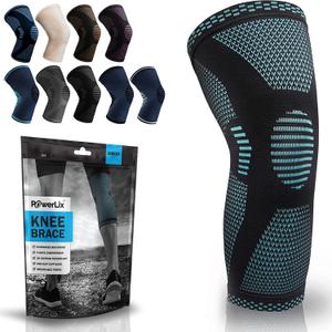 POWERLIX Leg Sleeve - Best Knee Brace for Leg Pain for Men & Women Knee Support for Running, Basketball, Volleyball, Weightlifting, Gym, Workout, Sports, Size: Small