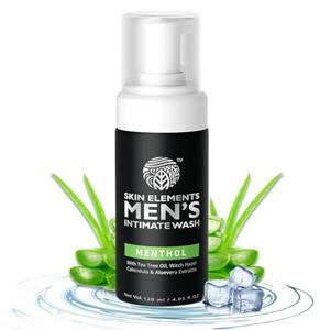 Skin Elements Intimate Wash for Men with Menthol | pH Balanced Foaming Intimate Wash | Jabon Intimo Hombre | Controls Bad Odor and Sweat | Cools and Refreshes Intimate Area | 4.05 fl. Oz. 2pcs