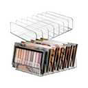 2 Pack Acrylic Eyeshadow Makeup Palette Organizer: Makeup Organizer for Drawer - 7-Section Cosmetic Display Case for Bathroom Vanity Countertop - Clear Cosmetic Organizer Storage Accessories