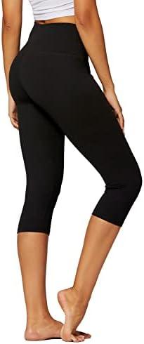Conceited High Waisted Ultra Soft Leggings for Women - Full Length, Capri Length and Biker Shorts, Black, XXL