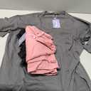 3 Pack Women's 3/4 Sleeve Oversized T-Shirts V Neck Comfy Casual Tunic Tops Knit Side Basic Split Loose Fit Tees (L)