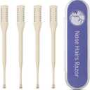 BEZOX Manual Nose Hair Trimmer (Pack of 4) - Rotating Nasal Hair Razor Cutter with Ear Picker for Women and Men - Portable Nostril Hair Remover Tools