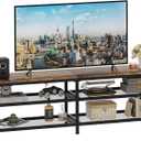 TV Stand for TVs up to 70 Inch, 63" Long Industrial TV Console Table with 3-Tier Storage Shelves, Entertainment Center for Living Room, Bedroom (Brown)