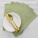Home Brilliant Cloth Placemats Set of 6 Heat Resistant Dining Table Place Mats Kitchen Table Mats for Holiday Dinner Decor, Grass Green