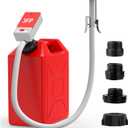 Fuel Transfer Pump with Auto Stop Sensor and 4 Tank Adapter, 3.2 Gallon per minute & 51'' Extra Long Hose, Portable Gas Can Pump for Oil, Diesel and Gasoline with Overfill Protection (Red)