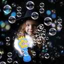 Bubble Machine for Kids, Angel Rechargeable Handheld 20000+Bubbles 3 Modes with Colorful Lighting Automatic Bubble Machine for Kids Toys Party Outdoor Gifts Boys (Blue)