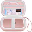 Canboc Hard Case for Canon Ivy 2 1 CLIQ+2 CLIQ 2 Mini Photo Printer Mobile Wireless Bluetooth Instant Camera Printer, Mesh Bag fit Photo Paper Cable, Rose Gold+Rose Gold