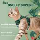 rabbitgoo Cat Harness and Leash for Walking, Escape Proof Soft Adjustable Vest Harnesses for Cats, Easy Control Breathable Reflective Strips Jacket,Rainforest Green,XS