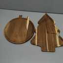 Umigy 2 Pcs Christmas Charcuterie Boards Christmas Tree Wooden Cutting Board with Handle Antler Acacia Wood Cute Cutting Board for Cheese Fruit Bread Salad Vegetables Snack Dessert