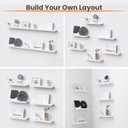 upsimples Floating Shelves for Wall, Wall Shelves for Decor Storage Set of 6, Wall Mounted Wood Shelf for Bedroom, Living Room, Bathroom, Kitchen, Picture Ledge Shelf, White
