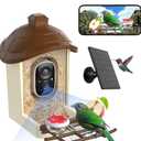 Bird Feeder with Camera, 2K HD Live Video, Smart Bird Cam Solar Powered with AI Birds Species Identification, Auto Capture Video, Instant Arrival Alerts, Best Gifts for Mom Dad