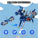 Magnetic Dinosaur Car Toy - 2 in 1 Crash & Transform Vehicle to Dino, No Battery Needed for Kids Age 3-12, Birthday Gift (Blue Dragon)