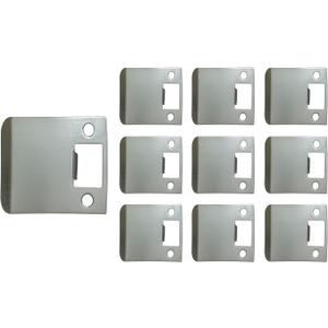 QCAA Solid Brass Extended Lip Strike, 3''X2-1/4", Satin Nickel, 10 Pack, Made in Taiwan