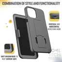 Designed for iPhone 15 Pro Case with Belt Clip Holster - Kickstand Cover Phone Case - Black