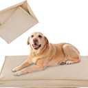 Dog Bed Covers Replacement Washable, Waterproof Dog Bed Cover with Zipper, 44Lx32Wx3H inch Durable Oxford Pet Bed Cover for Outdoor/Indoor Use, Cover Only, Khaki