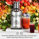 Breville BJE830NRE Juice Fountain Cold XL, Metallics, Noir | Quickly juice whole fruits, vegetables and leafy greens with juicer's 3.5 in extra-wide chute for easy use | 70 fl oz jug