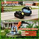 3-in-1 Electric Weed Wacker, Battery Powered Weed Eater with 2 x 4.0Ah Batteries, 900W Brushless Motor Grass Trimmer/Lawn Mower/Brush Cutter, with LCD Display & 3 Types Blades for Yard and Garden