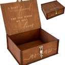 AerWo Wedding Keepsake Box, Wooden Storage Box Large with Lid and Lock, Assembled Keepsake Memory Box, Gift for Newlyweds Wedding Anniversary Engagement Photo Letter Time Capsule