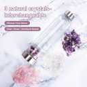 Crystal Water Bottle with 3 Changeable Stones-Amethyst, Rose Quartz & Clear Quartz Crystals,for Tea Lovers