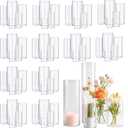 60pcs Glass Vase Cylinder Vases for Centerpieces Small Flower Glass Clear Vases Home Decor Centerpiece Table Flower Vase Decorations for Wedding DecorationHoliday Mixed Sizes Tall (60pack-4+6+7.5+8+10inch)