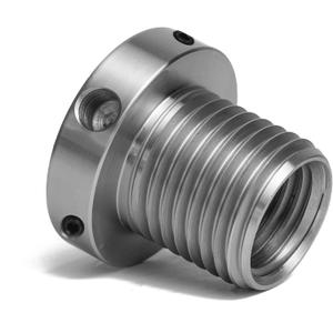 1"x8TPI Female to 1-1/4"x8TPI Male Thread Adaptor for Woodworking Lathe Headstock Spindle Woodturning. Fitted with jackscrews for safety reverse turning