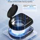 Cordless Rechargeable Ultrasonic Retainer Cleaner, 50kHz Portable Sonic Cleaner for Mouth Guard and Denture, Ultra-Thin Night Guard Aligner Cleaner with 6pcs Tablets, Glossy Black