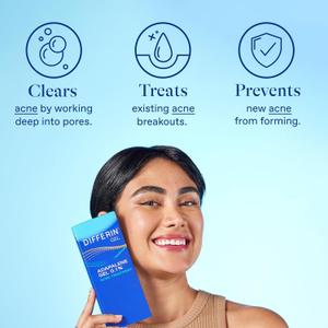 Differin Acne Treatment Gel, 180 Day Supply, Retinoid Treatment for Face with 0.1% Adapalene, Gentle Skin Care for Acne Prone Sensitive Skin, 45g Tube, Pack of 1 (Packaging May Vary)